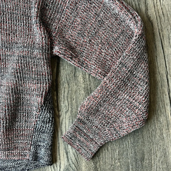 Joie Sweater Red and Black Fernlea Knit Sweater Size Medium Long Sleeve Womens - Picture 4 of 14